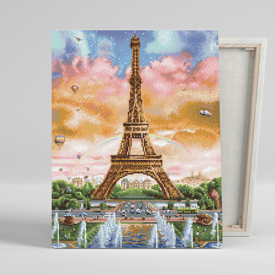 아이러브페인팅 DIY캔버스형 보석십자수 40x50cm 에펠탑과 열기구