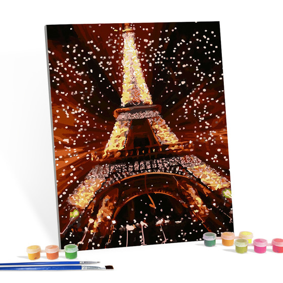 아이러브페인팅 DIY캔버스형 그림그리기 40x50cm 에펠탑불빛