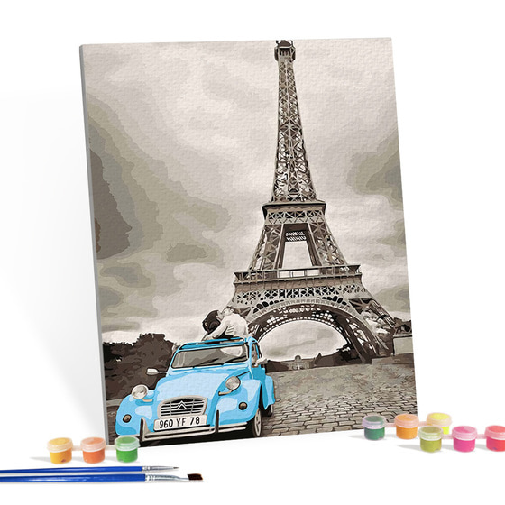 아이러브페인팅 DIY캔버스형 그림그리기 40x50cm 에펠탑여행