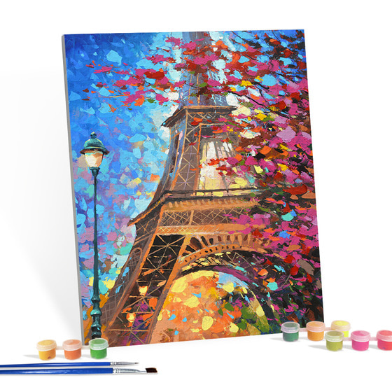 아이러브페인팅 DIY캔버스형 그림그리기 40x50cm 에펠탑의저녁