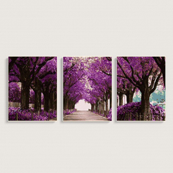 아이러브페인팅 DIY캔버스형 3단세트 그림그리기 40x50cm 벚꽃산책
